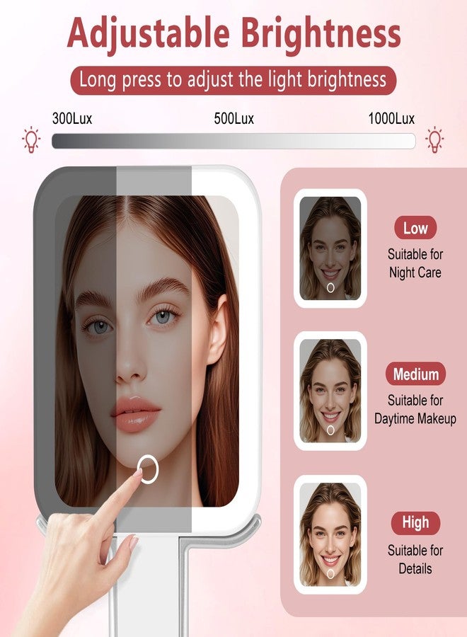 DECLUTTR Travel Makeup Mirror with Lights, Rechargeable 15X/1X Double-Sided Magnifying Mirror with 3 Color Lights, Brightness Adjustable, Portable Handheld Mirror Tabletop, Gift for Women - Image 4